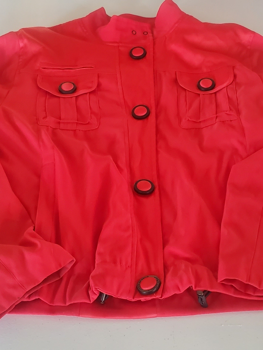 Women’s Red Button-Front Jacket